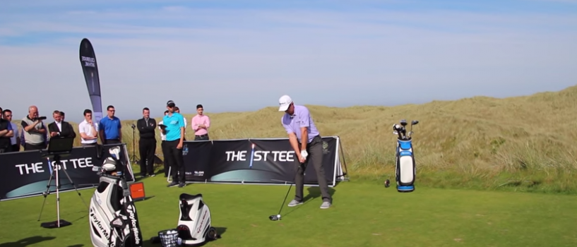 Justin Rose testing the new SLDR Driver on TrackMan
